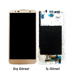 Teknonet LG Stylus 2 Plus Uyumlu Org Lcd+Dokunmatik+Çıtalı (Gold) VR-2686