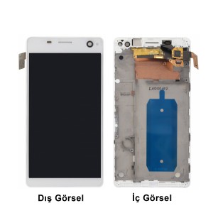 Teknonet Sony Xperia C4 Uyumlu Org Lcd+Dokunmatik+Çıtalı (Beyaz) VR-2974