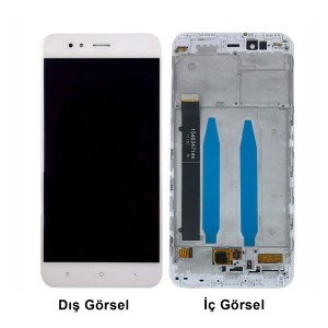 Teknonet Xiaomi Mi A1 Uyumlu Org Lcd+Dokunmatik+Çıtalı (Beyaz) NT-78875
