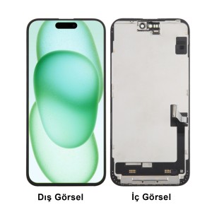Teknonet Apple iPhone 15 Plus Uyumlu Org Lcd+Dokunmatik+Çıtalı (Siyah) NT-114805