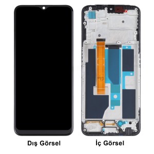Teknonet Oppo A55 5G Uyumlu Org Lcd+Dokunmatik+Çıtalı (Siyah) NT-110146