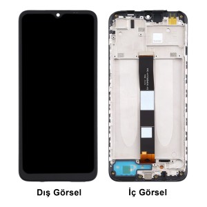 Teknonet Xiaomi Redmi 10A Uyumlu Org Lcd+Dokunmatik+Çıtalı (Siyah) NT-108101