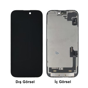 Teknonet Apple iPhone 15 Uyumlu Org Lcd+Dokunmatik+Çıtalı (Siyah) NT-114934