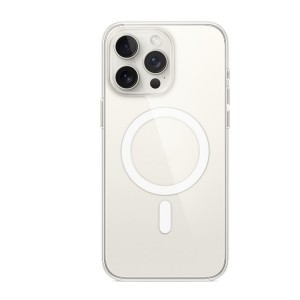Nettech Apple iPhone 15 Pro Max Uyumlu MagSafe Mıknatıslı Seri Arka Koruma Kılıf (Şeffaf) NT-104417