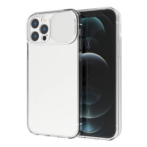Nettech Apple iPhone 12 Pro Max Uyumlu Şeffaf Kamera Kızaklı Arka Koruma Kılıf (Şeffaf) NT-91253