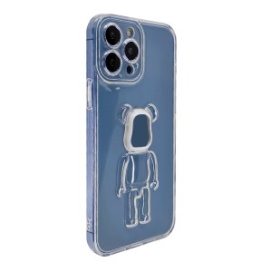 Nettech Apple iPhone 13 Pro Max Uyumlu NT-95533 Bear Seri Arka Koruma Kılıf (Şeffaf) NT-95533