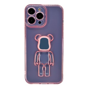 Nettech Apple iPhone 13 Pro Max Uyumlu Bear Seri Arka Koruma Kılıf (Pembe) NT-95532