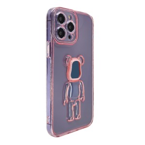 Nettech Apple iPhone 13 Pro Max Uyumlu NT-95532 Bear Seri Arka Koruma Kılıf (Pembe) NT-95532