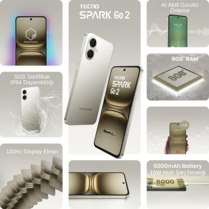 Tecno Spark Go 2 8 Gb Sıfır Cep Telefonu (Siyah) NT-115193