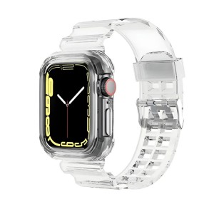 Nettech Apple Watch Seri 44/42 mm Uyumlu Kasa Korumalı Kordon (Şeffaf) NT-115449