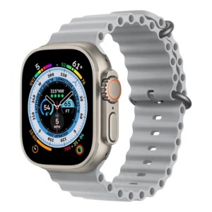 Nettech Apple Watch Series 41 mm Uyumlu Silikon Kordon (Gri) NT-102966