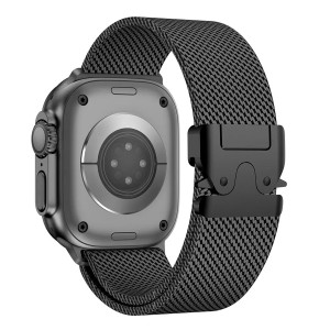 Nettech Apple Watch Series 10 46 mm Uyumlu Metal Kordon (Siyah) NT-112404