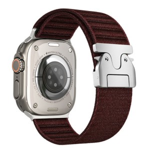 Nettech Apple Watch Series 10 46 mm Uyumlu Kumaş Kordon (Bordo) NT-112365