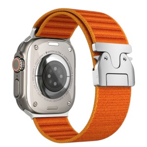 Nettech Apple Watch Series 10 46 mm Uyumlu Kumaş Kordon (Turuncu) NT-112363