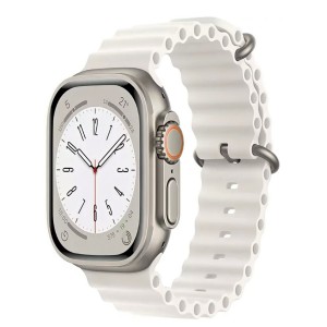 Nettech Apple Watch Series 41 mm Uyumlu Silikon Kordon (Beyaz) NT-108954