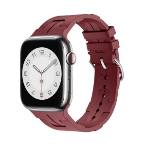 Nettech Apple Watch Series 10 46 mm Uyumlu Silikon Kordon (Bordo) NT-112465