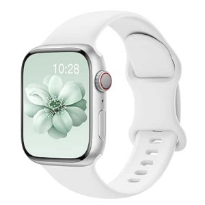 Nettech Apple Watch Seri 42/44 mm Uyumlu Silikon Kordon (Beyaz) NT-115459