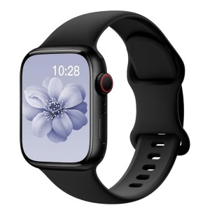 Nettech Apple Watch Seri 40/38 mm Uyumlu Silikon Kordon (Siyah) NT-100798