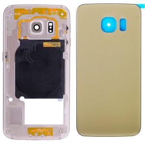 Teknonet Samsung Galaxy G920 S6 Uyumlu VR-5350 Batarya Kapağı (Gold) VR-5350