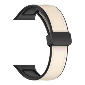 Nettech Apple Watch Seri 44/42 mm Uyumlu Deri Kordon (Krem) NT-115470