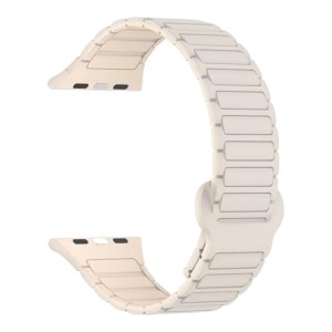 Nettech Apple Watch Seri 42/44 mm Uyumlu Silikon Kordon (Krem) NT-115483