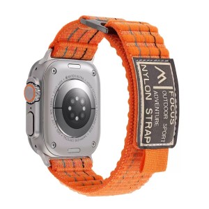 Nettech Apple Watch Series 10 46 mm Uyumlu Kumaş Kordon (Turuncu) NT-112368