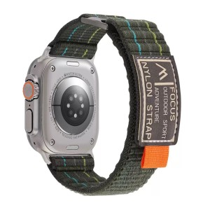 Nettech Apple Watch Series 10 46 mm Uyumlu Kumaş Kordon (Yeşil) NT-112370