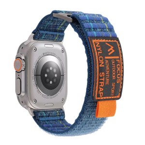 Nettech Apple Watch Series 10 46 mm Uyumlu Kumaş Kordon (Mavi) NT-112374