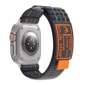 Nettech Apple Watch Series 10 46 mm Uyumlu Kumaş Kordon (Siyah) NT-112371