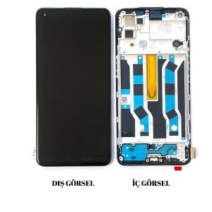 Teknonet Oppo Reno 5 Uyumlu Oled Lcd+Dokunmatik+Çıtalı (Siyah) NT-115585