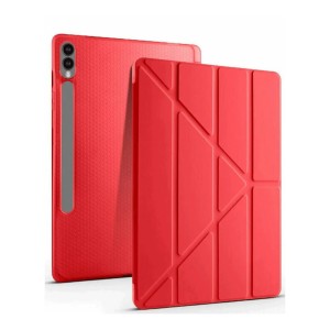 Nettech Samsung Galaxy Tab S9 FE Plus Uyumlu Premium Smart 360 Kalem Yuvalı Kapaklı Kılıf (Kırmızı) NT-115873