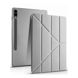Nettech Samsung Galaxy Tab S9 FE Plus Uyumlu Premium Smart 360 Kalem Yuvalı Kapaklı Kılıf (Gri) NT-115874