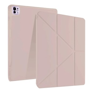 Nettech Apple iPad Pro 11 2024 Uyumlu Premium Smart 360 Kalem Yuvalı Kapaklı Kılıf (Pembe) NT-115888