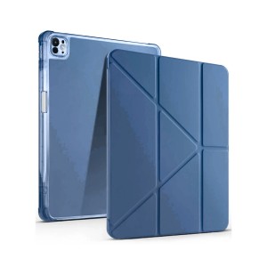 Nettech Apple iPad Air 13 12.9 2024 Uyumlu Premium Smart 360 Kalem Yuvalı Kapaklı Kılıf (Mavi) NT-115988