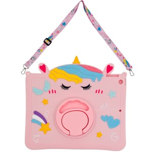 Nettech Apple iPad 7. Nesil 10.2 Inch Uyumlu Maskot Seri Arka Koruma (Pembe) NT-116381