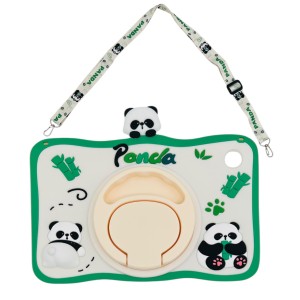 Nettech Samsung Galaxy A9 Uyumlu Maskot Panda Seri Arka Koruma (Yeşil) NT-116388