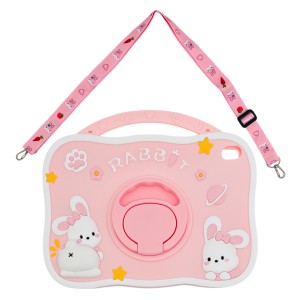 Nettech Apple iPad 10 Nesil 10.9 2022 Uyumlu Maskot Rabbit Seri Arka Koruma (Pembe) NT-116375