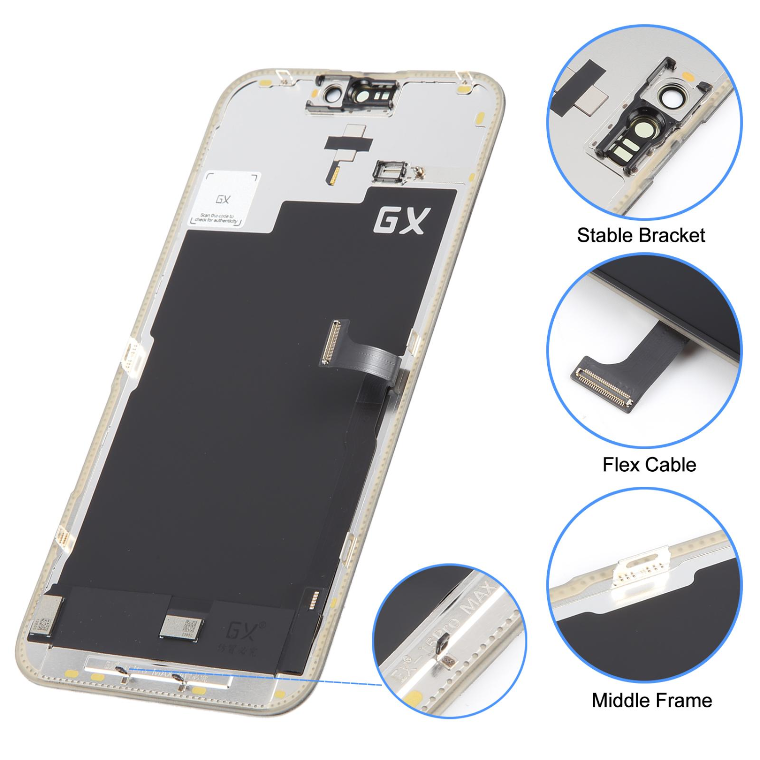 Teknonet Apple iPhone 15 Pro Max Uyumlu GX Oled Lcd+Dokunmatik+