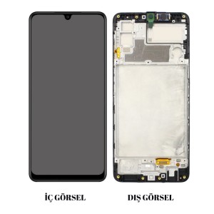 Teknonet Samsung Galaxy M22 Uyumlu Org Lcd+Dokunmatik+Çıtalı (Siyah) NT-117092