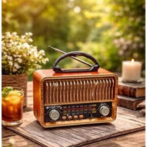 NNS NS-8069BT Nostalji Radyo Kablosuz Hoparlör - Speaker (Kahverengi) NT-118009