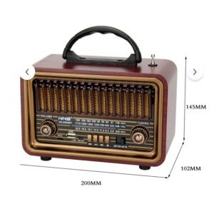 NNS NS-8069BT Nostalji Radyo Kablosuz Hoparlör - Speaker (Kahverengi) NT-118009