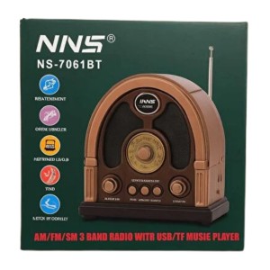 NNS NS-7061BT Nostalji Radyo Kablosuz Hoparlör - Speaker (Kahverengi) NT-118008