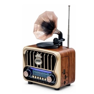 NNS NS-7251BT Nostalji Radyo Kablosuz Hoparlör - Speaker (Kahverengi) NT-118011