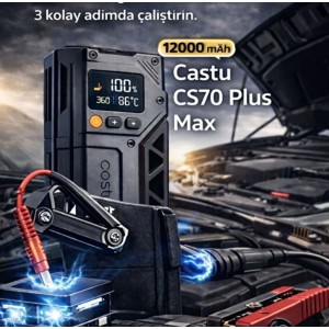 Castu CS70 Plus Max Şarjlı Akü Takviye ve Lastik Şişirme Makinesi (Siyah) NT-118031
