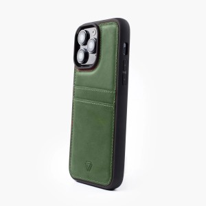 Zawa Apple iPhone 13 Pro Uyumlu Suni Deri Arka Koruma Kılıf (Yeşil) NT-118272