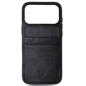 Zawa Apple iPhone 17 Pro Max Uyumlu Suni Deri Arka Koruma Kılıf (Siyah) NT-118253