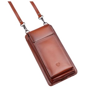 Zawa Hakiki Deri Boyun Askılı Kılıf (Kahverengi Açık) NT-118423