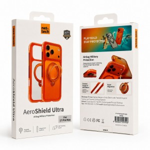 Nettech Apple iPhone 17 Pro Uyumlu NT-N123 Standlı Master Air Arka Koruma Kılıf (Kozmik Turuncu) NT-117724