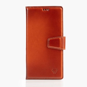 Zawa Samsung Galaxy S25 Ultra Uyumlu Classic Hakiki Deri Kapaklı Kılıf (Kahverengi) NT-118366