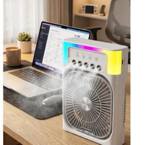Okmore DD5005A Rgb Su Buharlı Ev-Ofis-Okul Portatif Fan (Beyaz) NT-118560